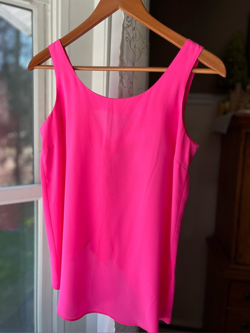 NWT Amanda Uprichard Bright Pink Flyaway Back Silk Tank Top Sz XS